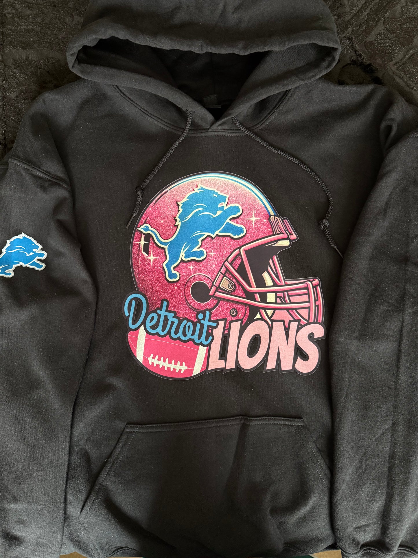 Pink custom Lions hoodie